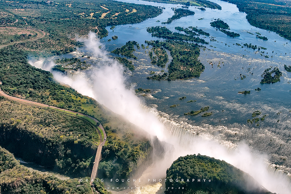 Victoria Falls, Zimbabwe from a helicopter